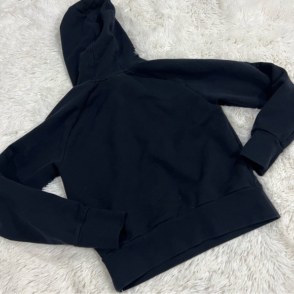 Aether Black Pull over cropped hooded sweatshirt Size Medium - Picture 6 of 8